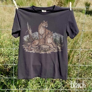 Klassisches T-Shirt mit Berglöwen-Motiv, Wildtier-Shirt mit Puma-Motiv, Vintage-Western-Abenteuer-Top, Comfort Colors® Tiergeschenk-T-Shirt Bild 5