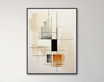 Large Geometric Canvas Wall Art - Framed Canvas Print - Modern Abstract Painting - Minimal Geometric Artwork - "OUT OF RANGE"