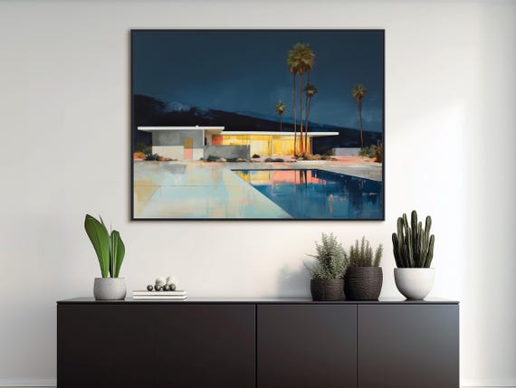 Palm Springs Art – Mid-Century Modern Architecture, Giclée Print
