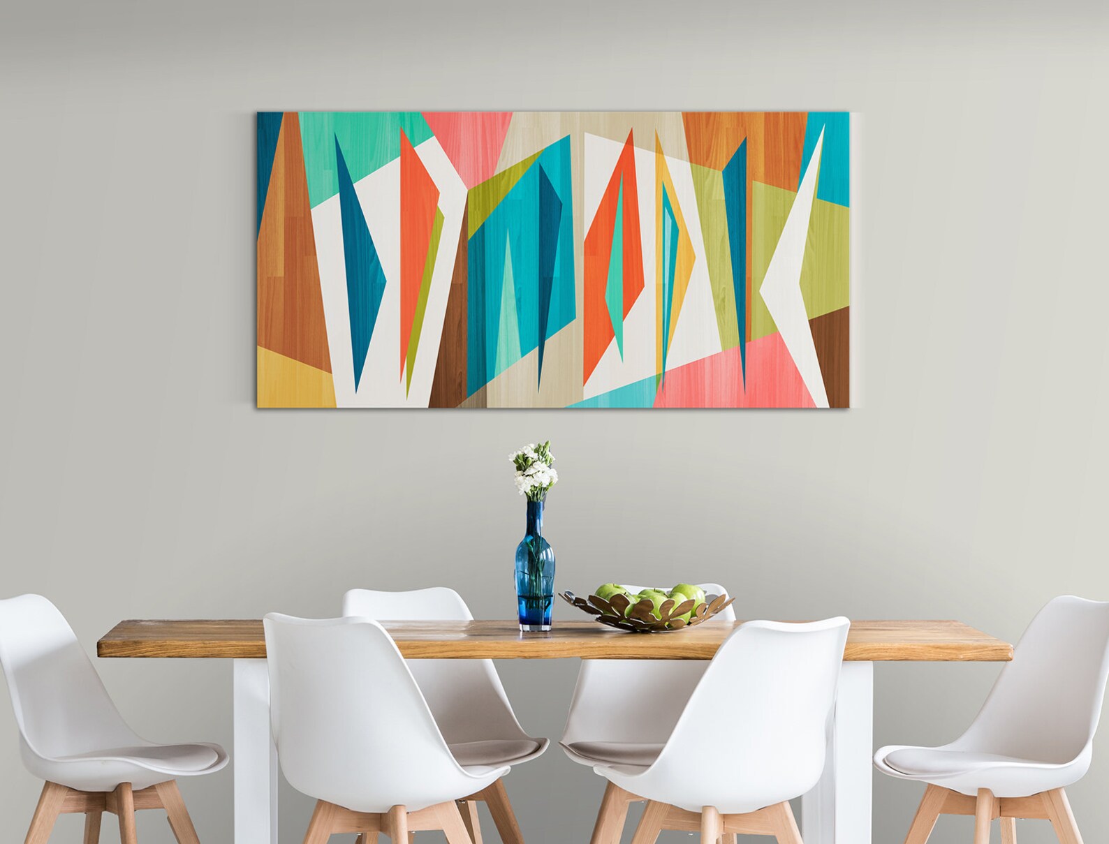 Mid Century Modern Art Panoramic Canvas Print Retro Loft Etsy