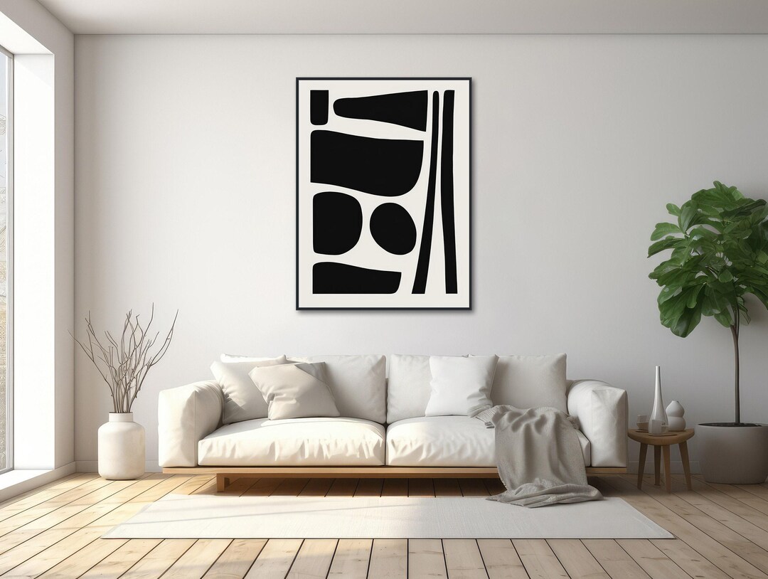 Large Mid-century Canvas Wall Art - Framed Canvas Print - Midcentury ...