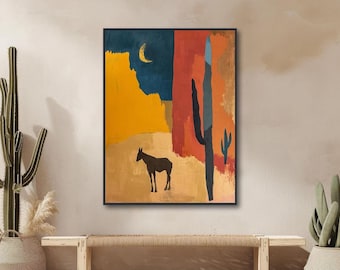 Abstract Desert Landscape - Modern Southwestern Wall Art - "CANYON ROAD 1"