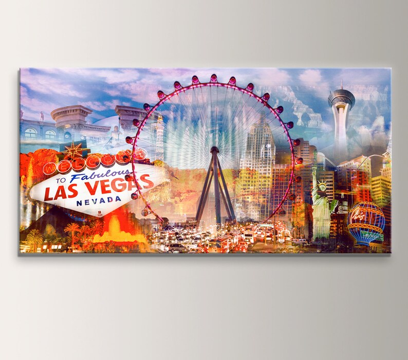 Las Vegas Print Canvas Wall Art of Las Vegas Strip Large Etsy