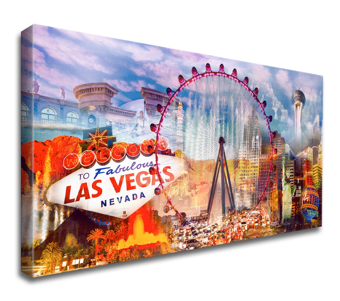 Las Vegas Print Canvas Wall Art of Las Vegas Strip Large Etsy