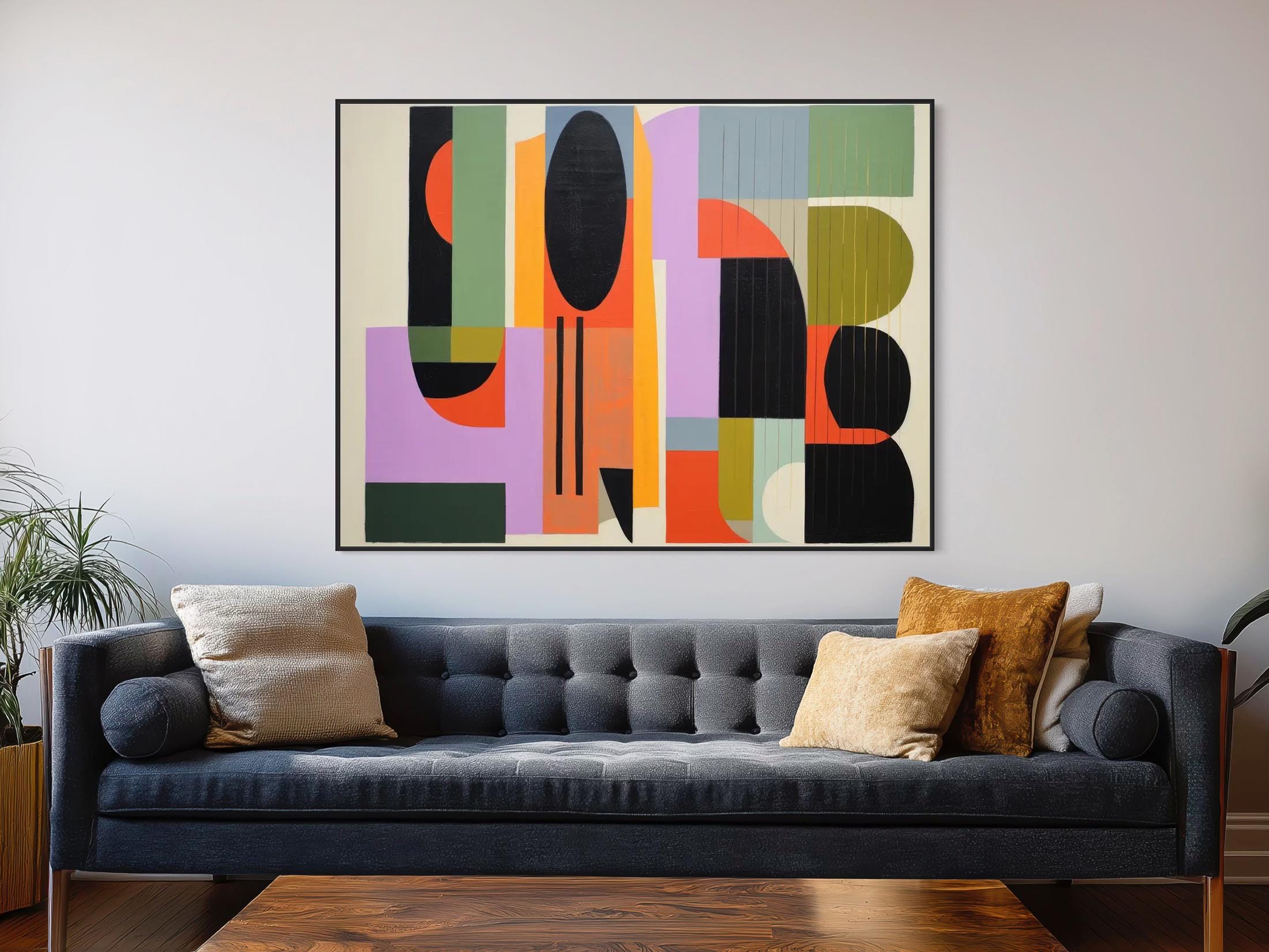 Large Mid-century Canvas Wall Art - Framed Canvas Print