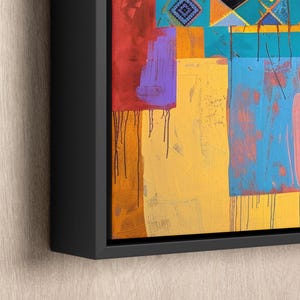 a painting hanging on the wall of a room