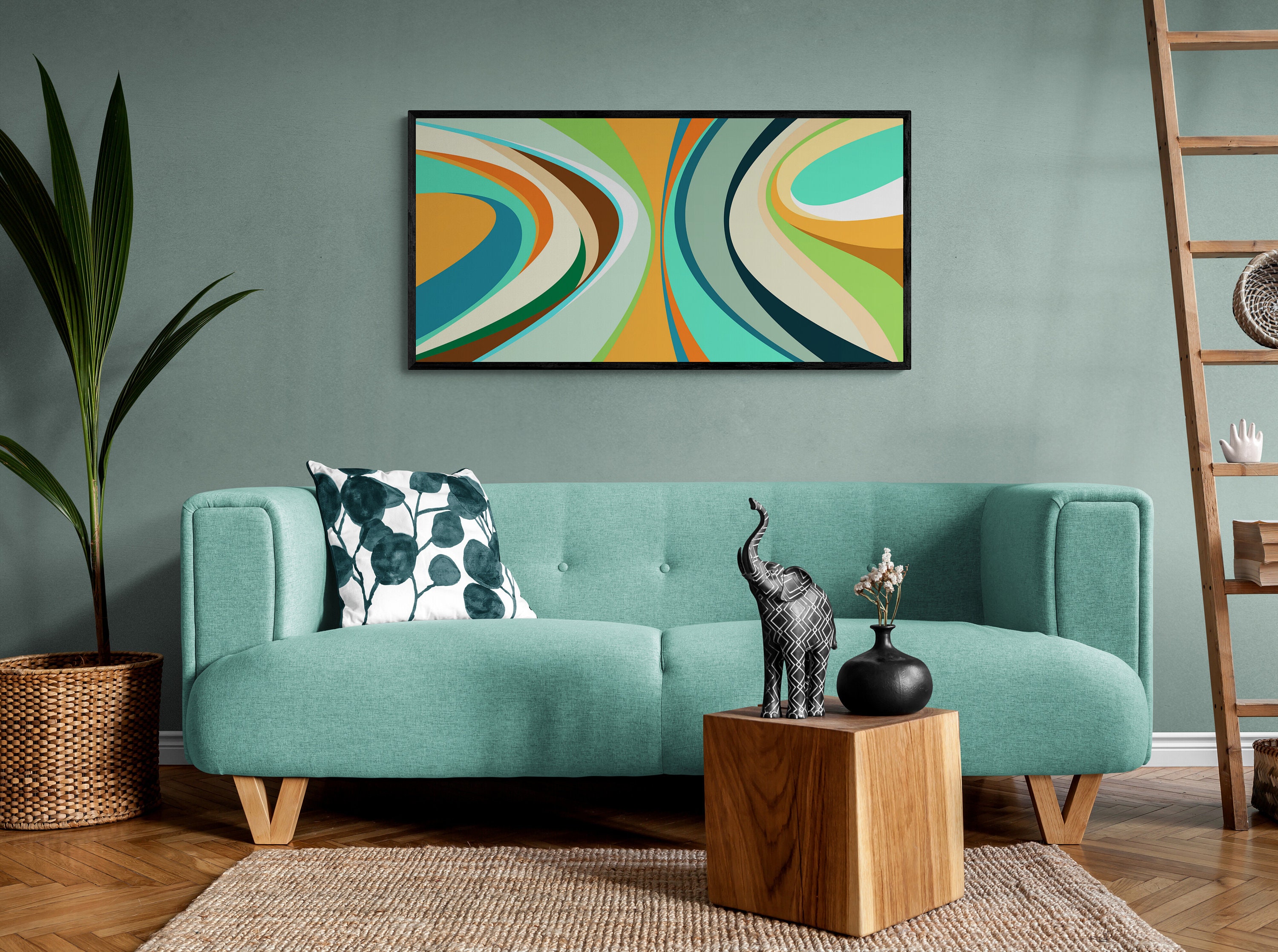 Mid Century Modern Tropical Beach Decor Art Modern Art Etsy Canada