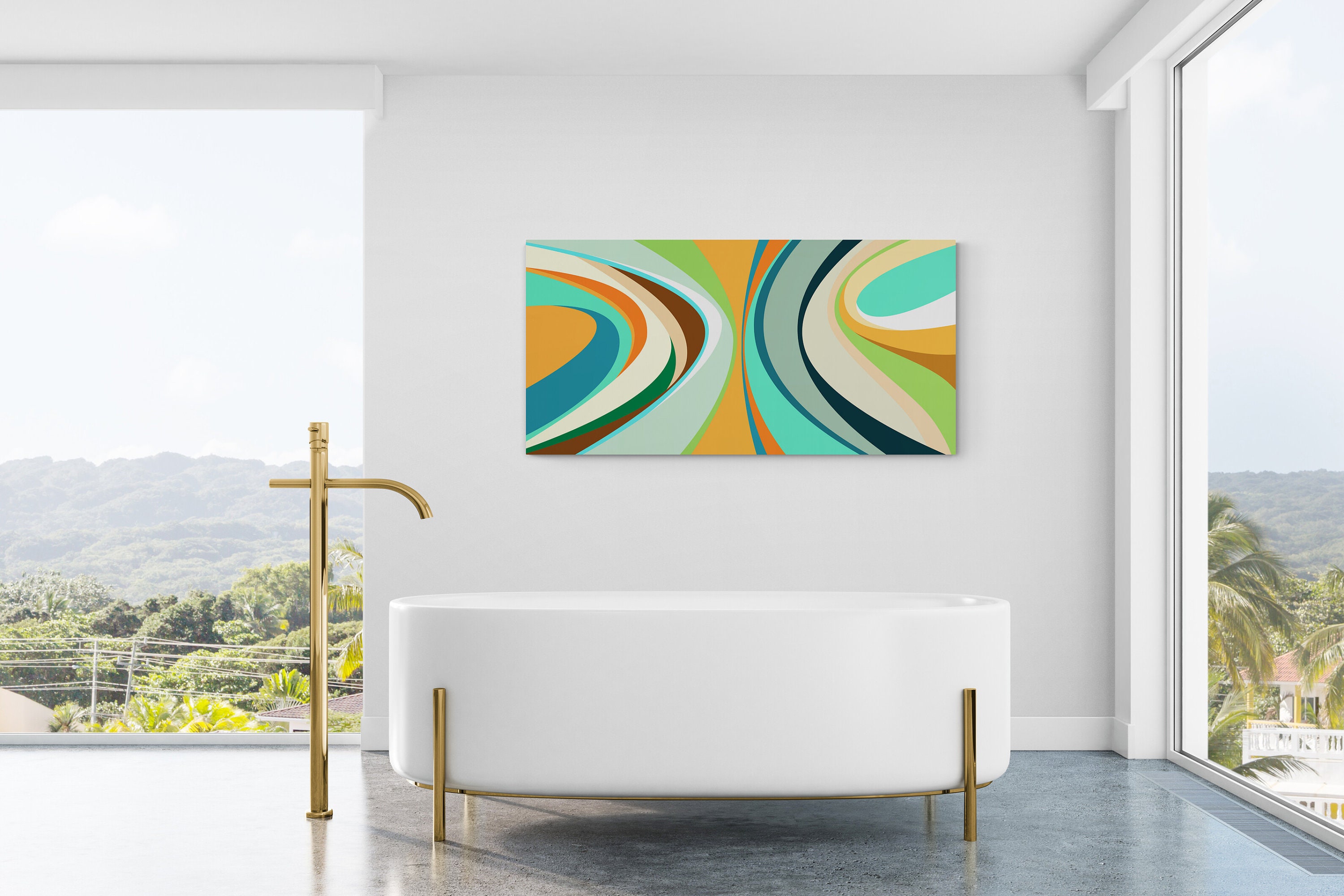 Mid Century Modern Tropical Beach Decor Art Modern Art Etsy Canada