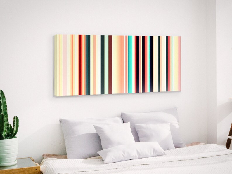 Stripe Wall Art Panoramic or Square Canvas in Southwest Colors Etsy