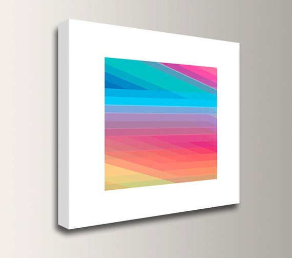 Colorful Art Canvas Print Modern Art Print Rainbow Etsy