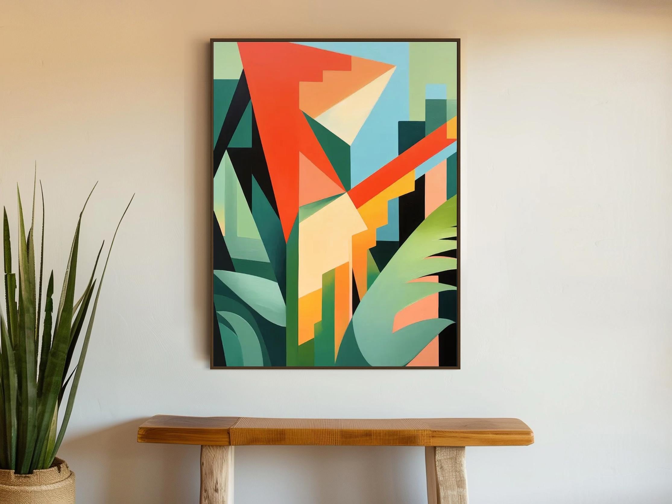 Large Mid-century Canvas Wall Art - Framed Canvas Print
