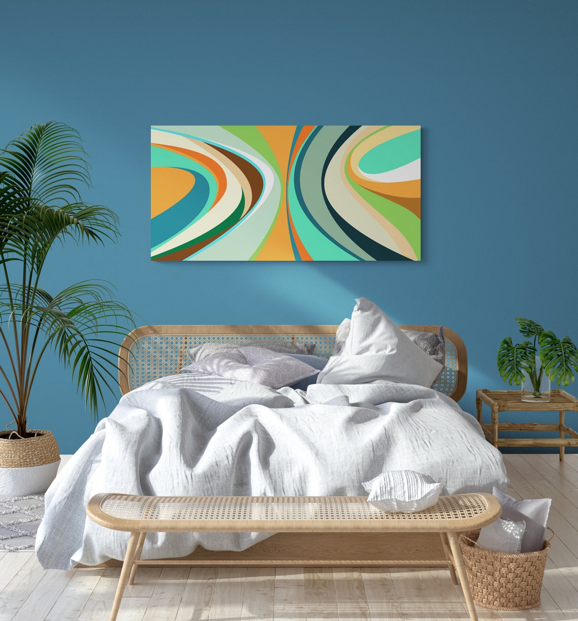Mid Century Modern Tropical Beach Decor Art Modern Art Etsy