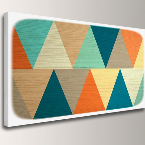 Mid Century Modern Art Square Canvas Print Geometric Art Wall Etsy