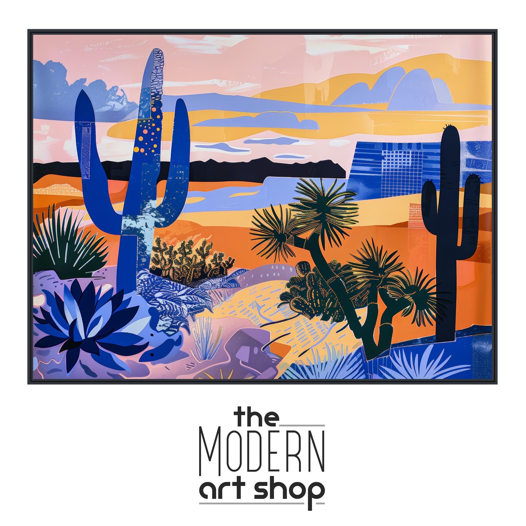 Southwestern Cactus Painting - Western Wall Art - Vintage Desert ...