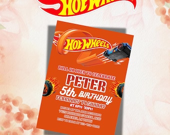 Editable Hot Cars Birthday Invitation, Boys Race Car Invite, Hot Wheels Invite, Boys Birthday Card, Instant Digital Download