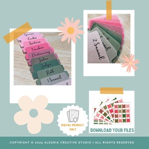 Printable Bible Tabs | Editable Bible Book Tabs | Bible Tabs PDF | Bible Tabs to Print | DIY Laminated Bible Tabs | Bible Tabs for Women