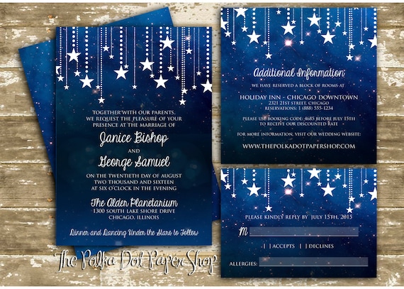 Items similar to Night Sky Wedding Invitation Starry