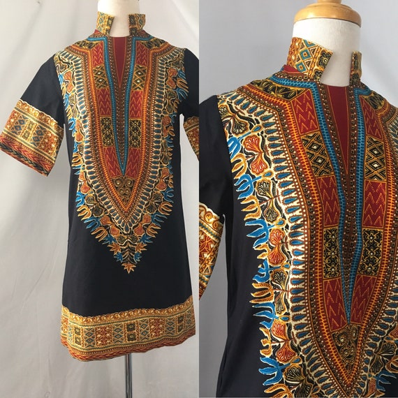 1960s Dashiki Mini Dress