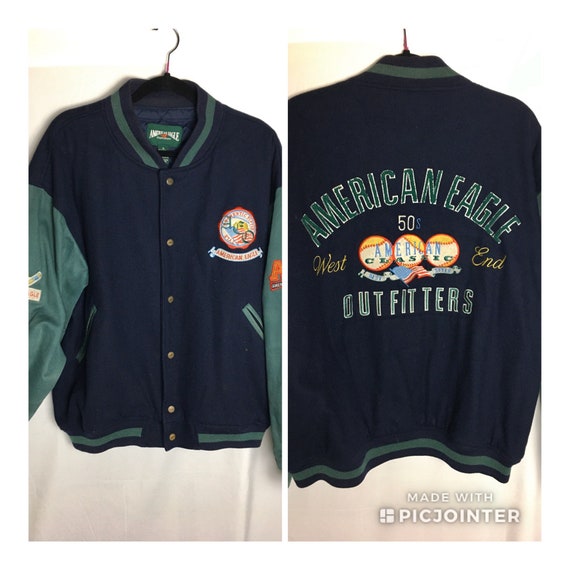 90s American Eagle Baseball Jacket / 90s Bomber /