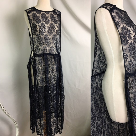 1920s Lace Slip Dress Overlay