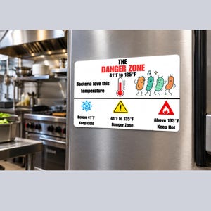 Restaurants Food Safety Magnets, Danger Zone, Kitchen Compliance Tool, Food Safety Program, Food Safety Posters, Gifts for Chef