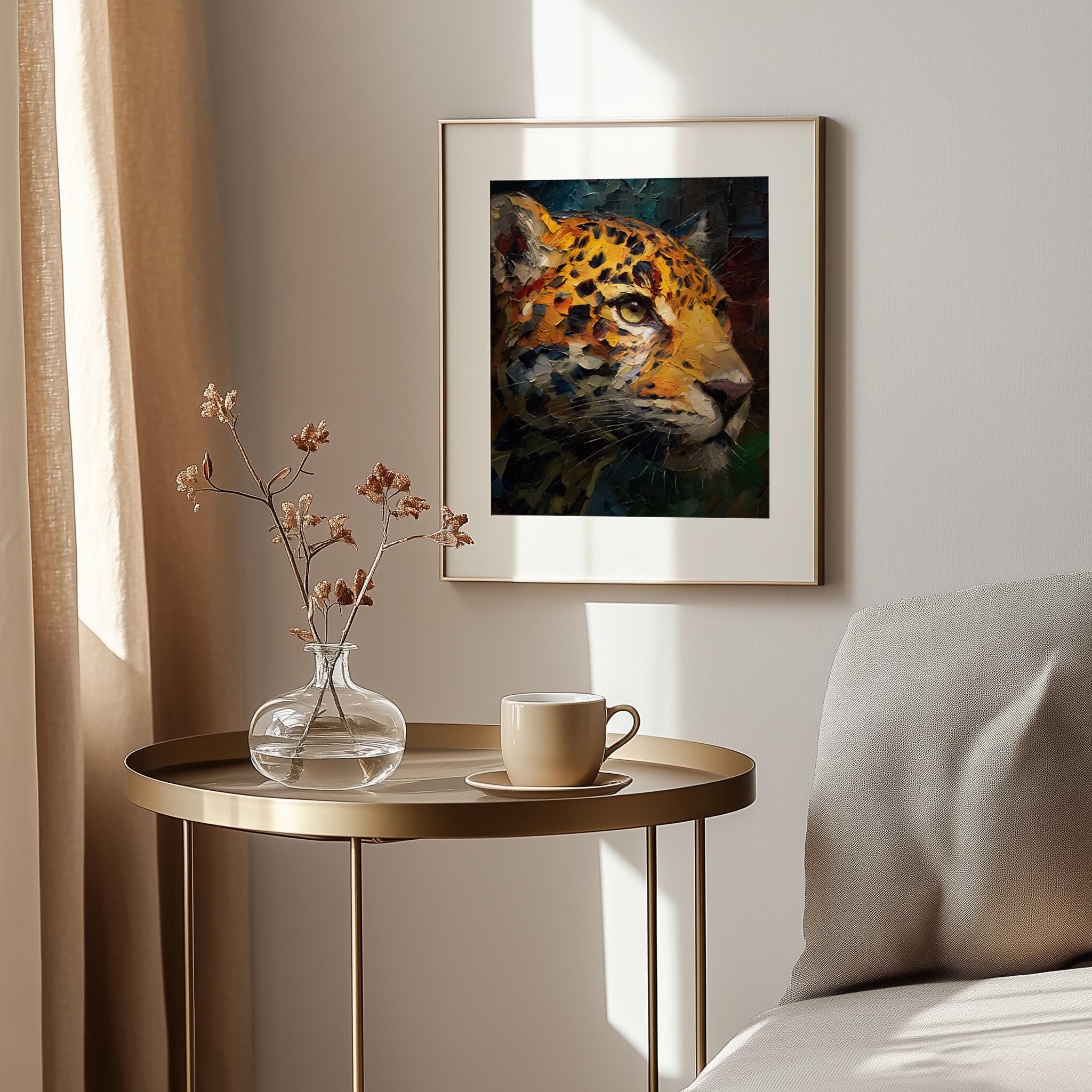 Dramatic Leopard Portrait Printable - Moody Wildlife Art With Detailed ...