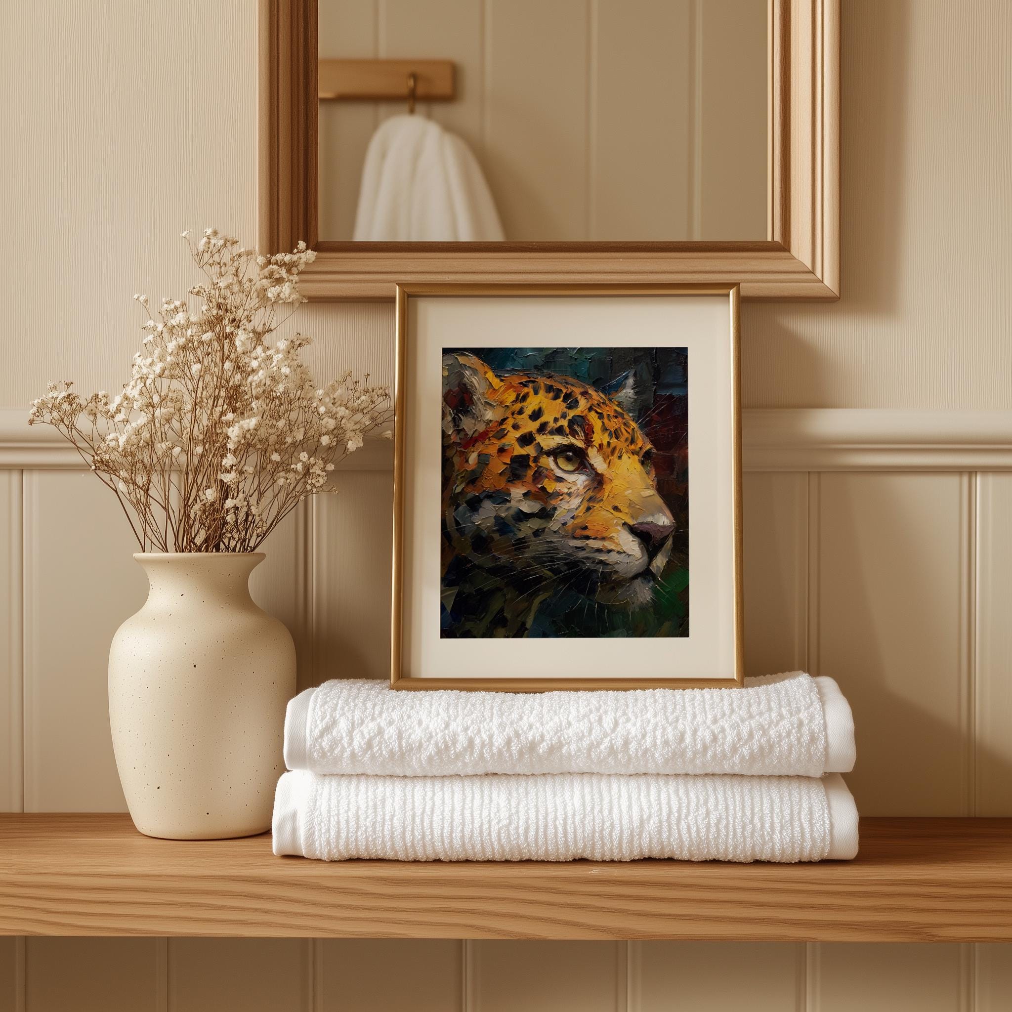 Dramatic Leopard Portrait Printable - Moody Wildlife Art With Detailed ...