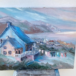 Vintage Original Oil Painting French Countryside Scenery