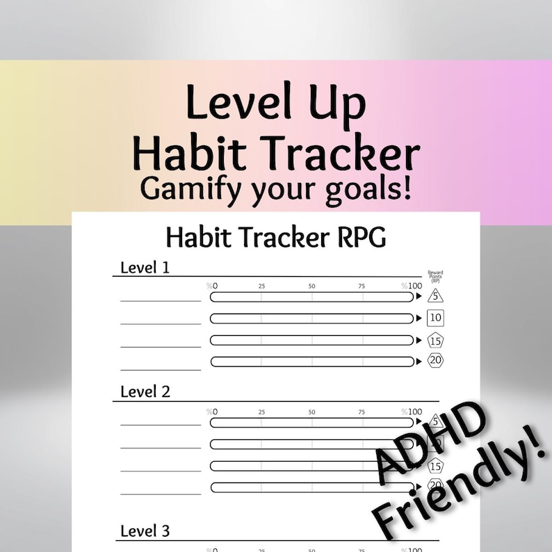 Gamified Habit Tracker Printable Productivity RPG Planner - Etsy