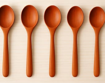 Handmade Wooden Spoon Set – Rustic Kitchen 5 Spoon
