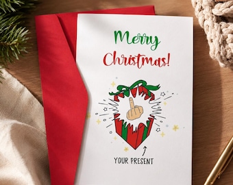 Funny Christmas Card, Sarcastic Holiday Greeting, Adult Humor Xmas Card