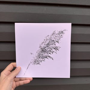Wild Grass Study | Hand-Pulled Botanical Ink Print | Wild Grass Study, Limited Edition Wall Art (8x8") Minimalist Print