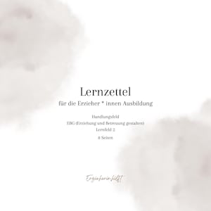 Study notes for the early childhood educator training program - Learning Field 2