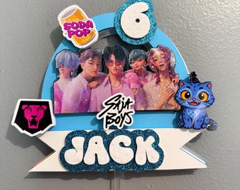 Personalized K-Pop Style Cake Topper - Birthday Huntrix. Huntrix Saja boys