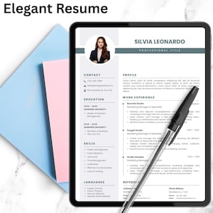 Elegant Resume Template, Teacher Resume Pages, Grad Resume Template, Minimalist Resume, ATS friendly, Creative, Professional, Editable CV