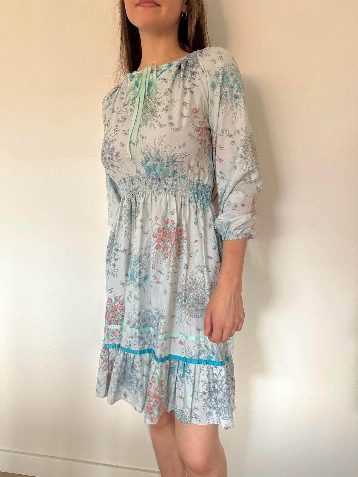 Blue Milkmaid Dress - Etsy