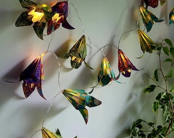 Lampki choinkowe origami – ręcznie robiona poetycka dekoracja – ręcznie robiony prezent