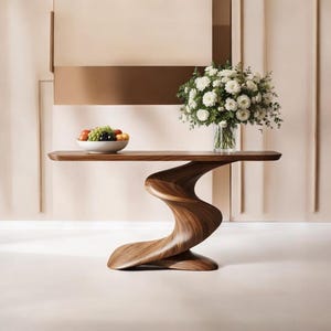 Rzeźbiony stolik konsolowy z litego drewna | Nowoczesne meble do przedpokoju i korytarza