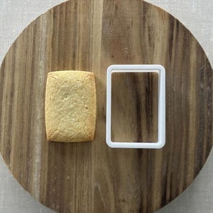 Tagliabiscotti rettangolare / Tagliabiscotti rettangolare bianco per biscotti e pasta di zucchero / Misure 2”, 2,5”, 3”, 3,5”, 4”