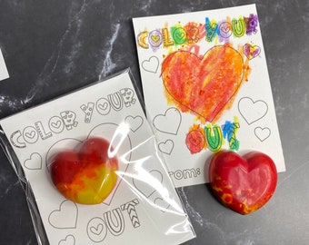 Valentine's Day Crayon Card Printables, Valentine Digital Item, Printable