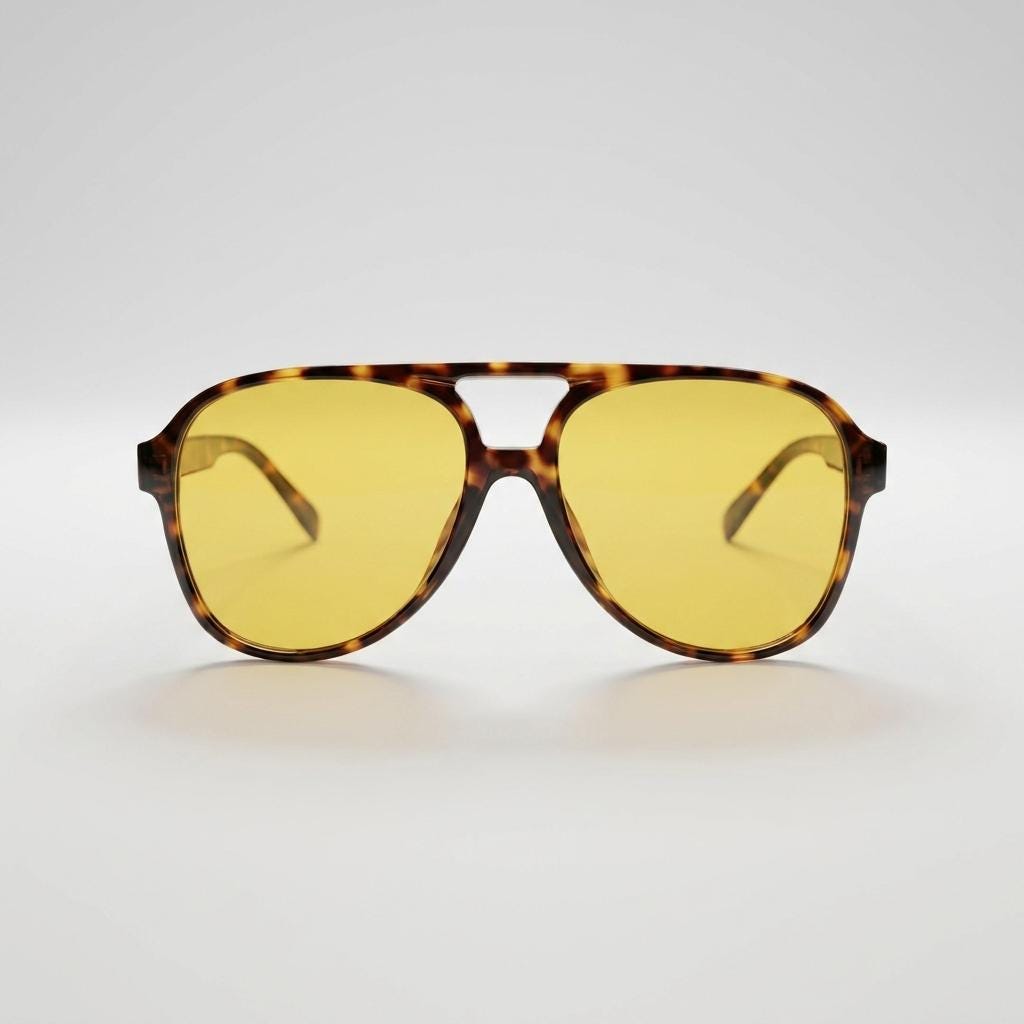 Tortoise Aviators Yellow Lenses - Etsy display picture 1