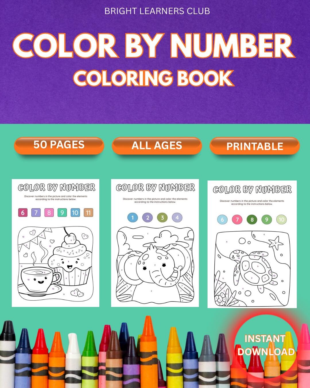 Color by Number Coloring Book | 50 Pages (digital Download)| All Ages ...