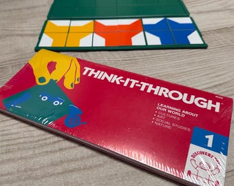 Vintage Discovery Toys Think-It Through Puzzle w/Sealed Think-It-Through 1 Activity Pack Educational Toy