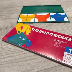 Vintage Discovery Toys Think-It Through Learning Tiles Case + Sealed Activity Pack 1