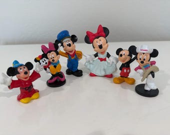 Vintage 1990s Disney Mickey & Minnie Mouse PVC Figurine Lot