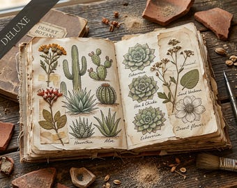 Desert Succulents DELUXE Junk Journal Kit | Digital Download