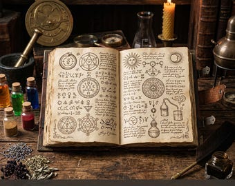 Alchemist's Laboratory Junk Journal Kit | Mystical Formulas & Vials Ephemera | Digital Download