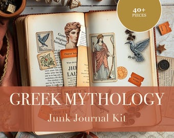 Greek Mythology Junk Journal Kit | Gods & Olympus Ephemera Papers | Printable Cut-Outs | Digital Download