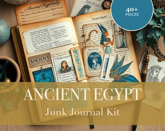 Ancient Egypt Junk Journal Kit | Pharaoh & Pyramid Ephemera Papers | Printable Cut-Outs | Digital Download