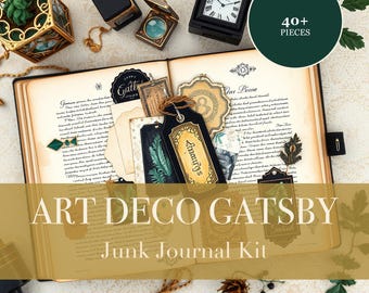 Art Deco Gatsby Junk Journal Kit | 1920s Ephemera Papers (Digital Download)